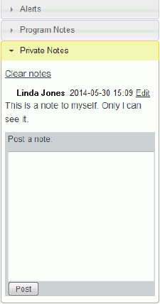 Private note